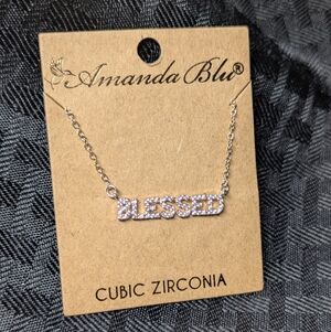 Silver BLESSED Amanda Blu Necklace.